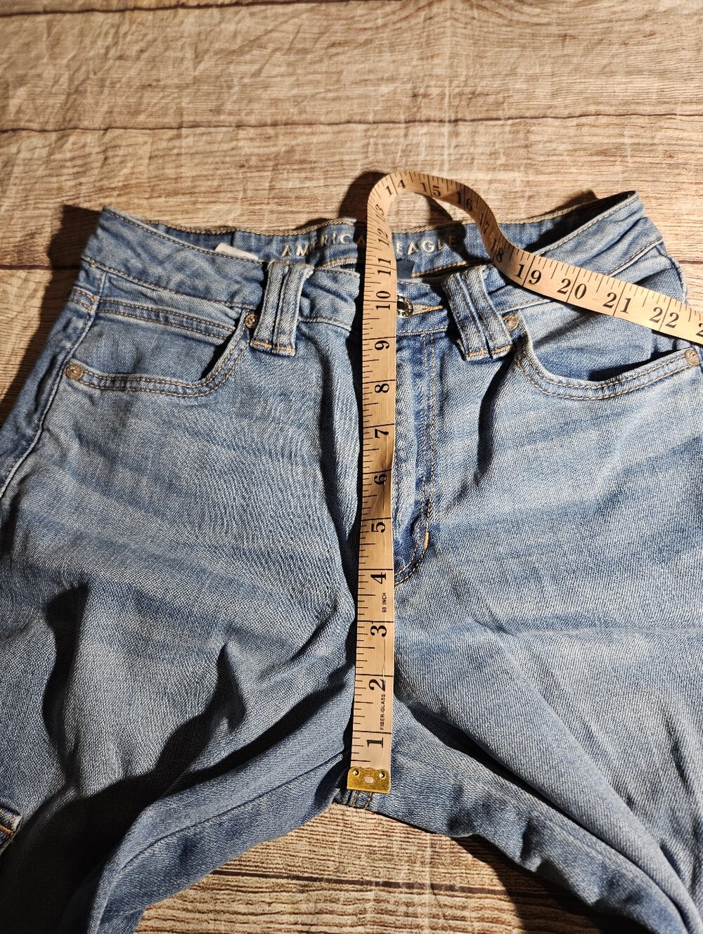 American Eagle Super High Rise Baggy Wide Leg Cargo Jean's - Picture 8 of 9